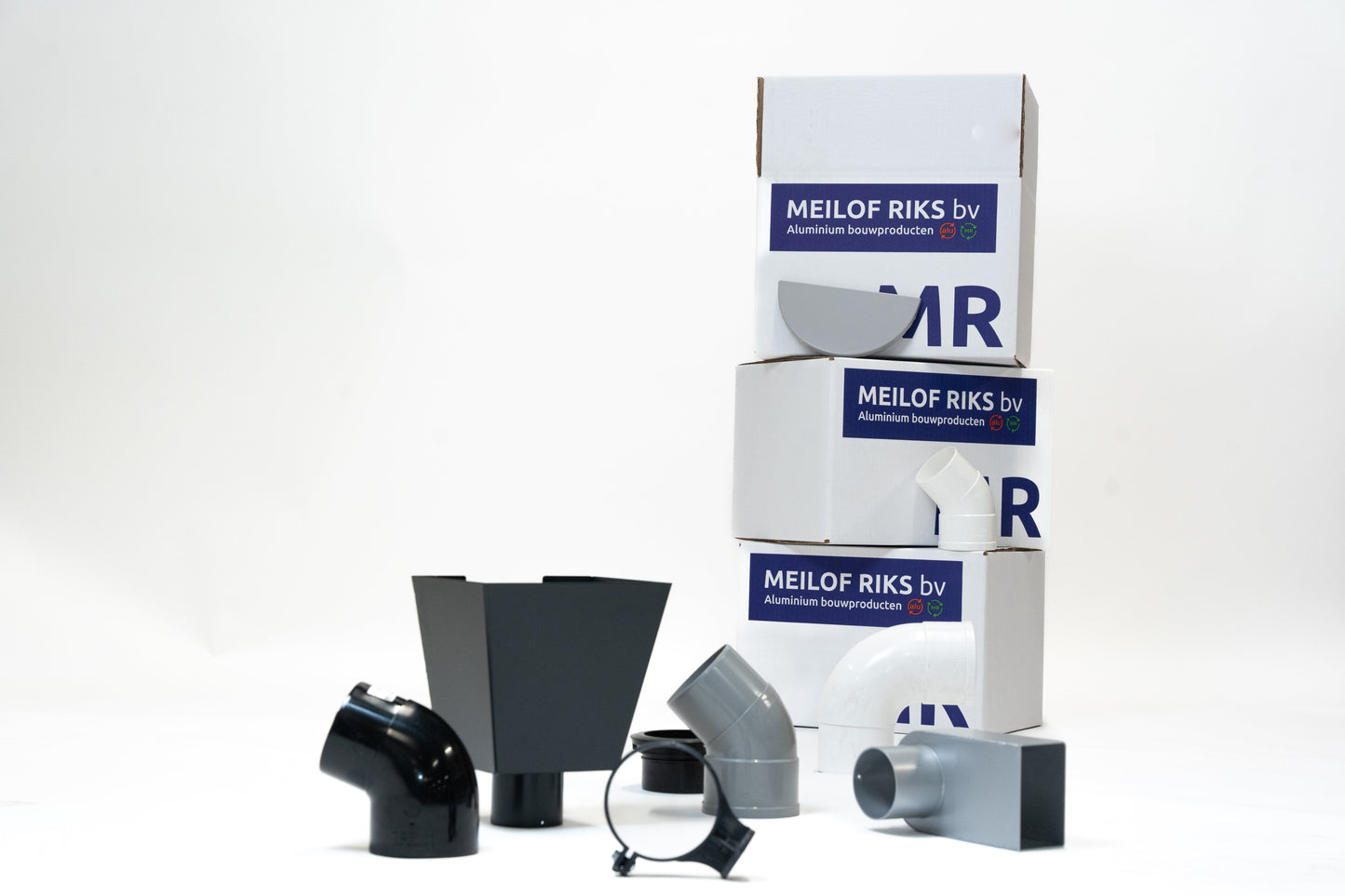 Verlengde Mof/ Verloop Ø95-101 H150 mm, wit RAL 9010, geschikt voor 2,0 mm buis