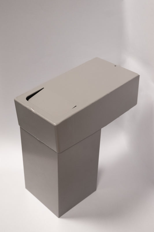 ALU stadsuitloop vierkant 100 mm 60x100 mm. diameter 95 mm, grijs (RAL7036)