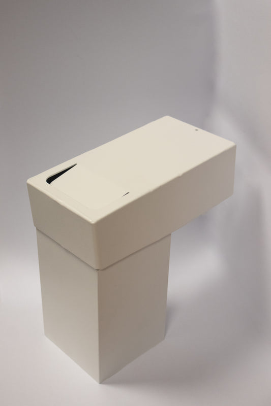 ALU stadsuitloop vierkant 100 mm 60x100 mm. diameter 75 mm, wit  RAL 9010