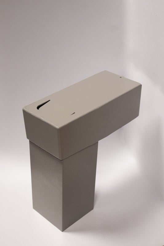 ALU stadsuitloop vierkant 80 mm 60x80 mm. diameter 75 mm, grijs (RAL7036)