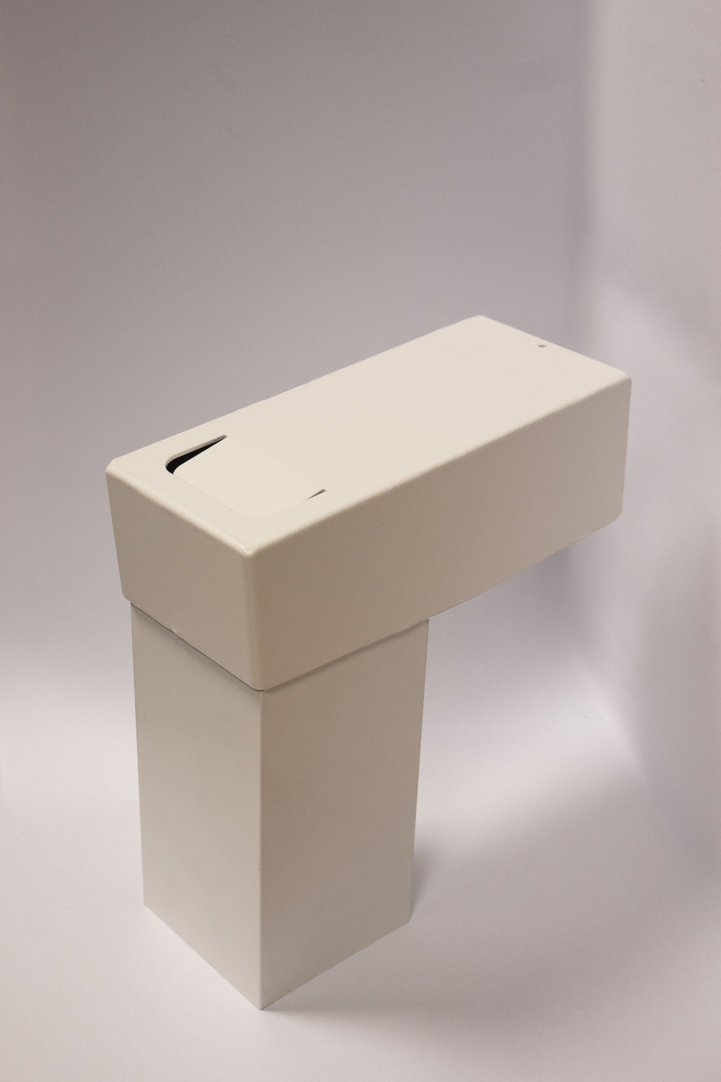 ALU stadsuitloop vierkant 80 mm 60x80 mm. diameter 75 mm, wit RAL 9010