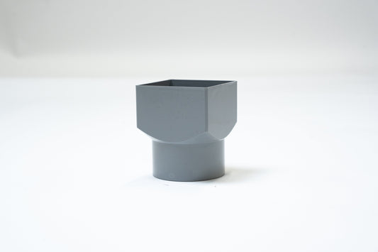 HWA verloopstuk, vierkant/rond, PVC, grijs, 100 x 100 (per stuk)