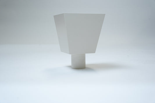 Aluminium Vergaarbak Vierkant 200x250 Ø80mm Crème