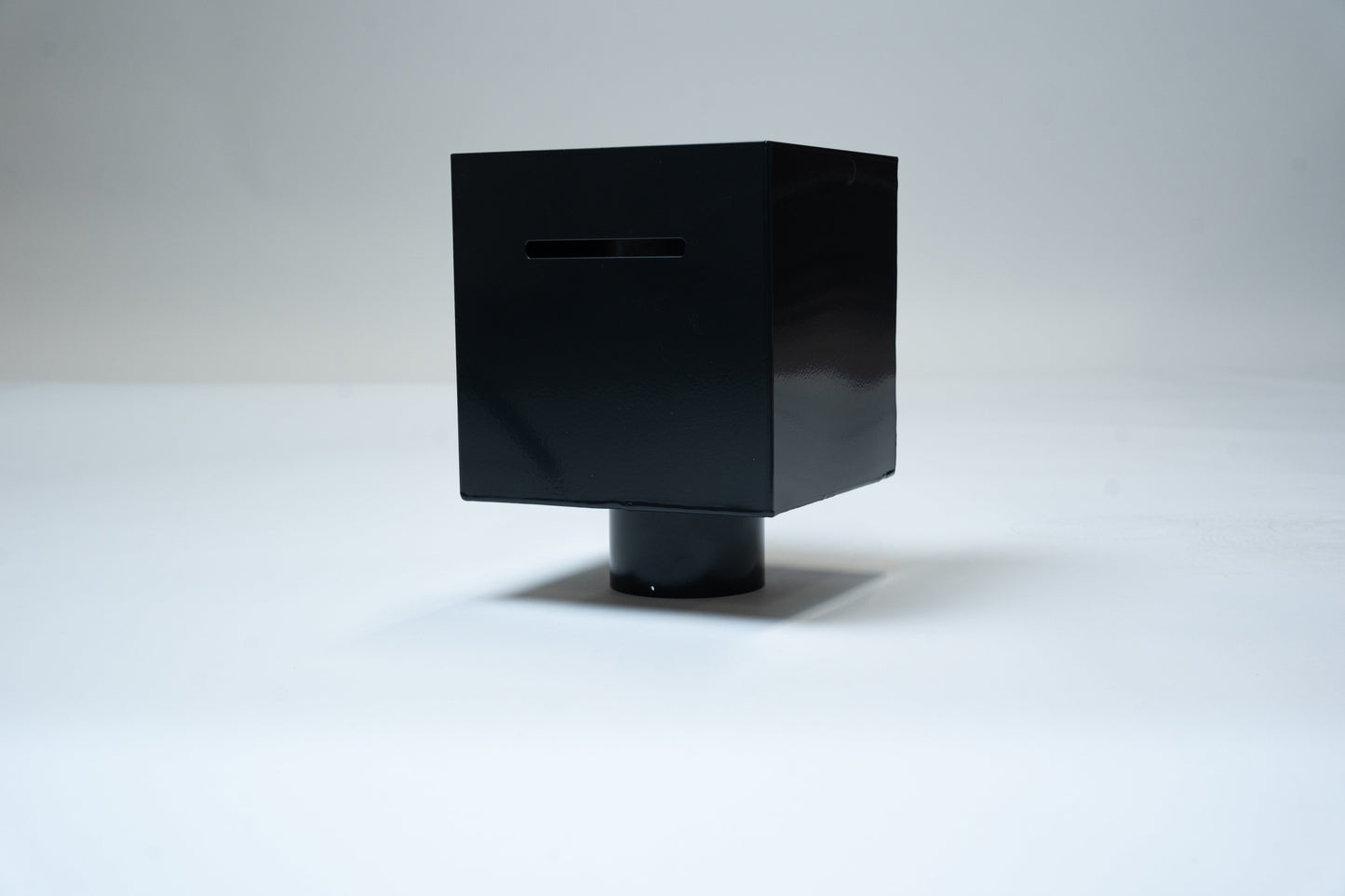 Aluminium Industriële Vergaarbak Vierkant 200x200 Ø100mm Gitzwart