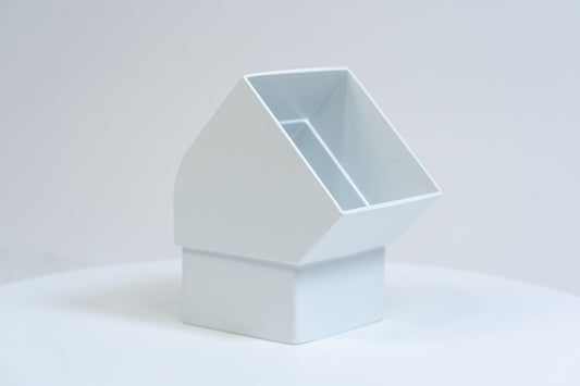 Aluminium HWA Bocht 45° Vierkant 100 Wit RAL9010