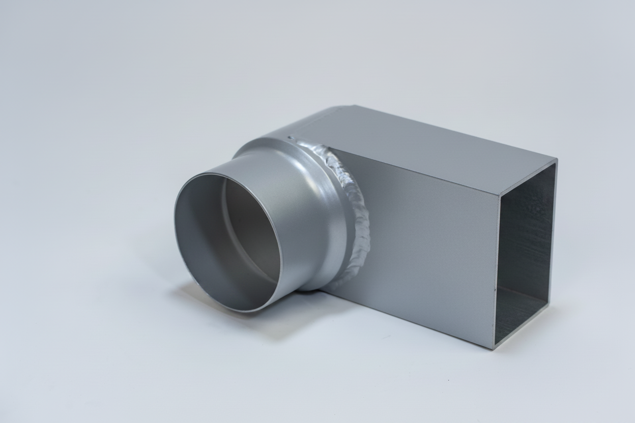 Aluminium HWA Stadsuitloop 60x100 mm Rond Ø80 mm Zilver RAL-9006