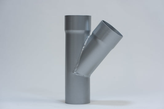 Aluminium HWA T-stuk 40° Rond Ø100 Zilver