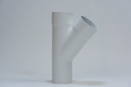 Aluminium HWA T-stuk 40° Rond Ø80 Wit RAL9010