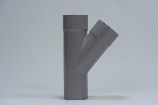 Aluminium HWA T-stuk 40° Rond Ø100 Grijs