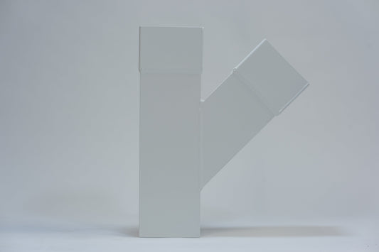 Aluminium HWA T-stuk 45° vierkant 80 Wit RAL9010