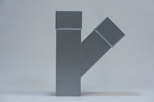 Aluminium HWA T-stuk 45° vierkant 80 Zilver