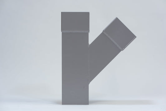 Aluminium HWA T-stuk 45° vierkant 100 Grijs