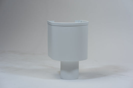 Aluminium Vergaarbak Rond 150x150 Ø80mm Wit RAL9010