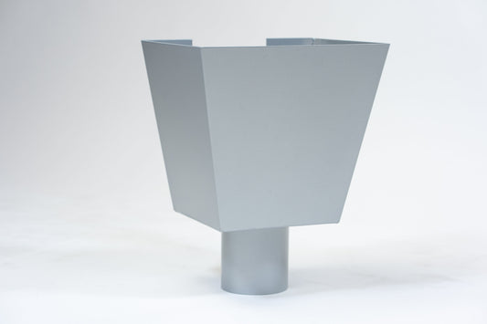 Aluminium Vergaarbak Vierkant 200x250 Ø80mm Zilver