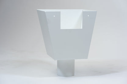 Aluminium Vergaarbak Vierkant 200x250 Ø80mm Wit RAL9010