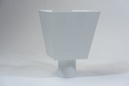 Aluminium Vergaarbak Vierkant 200x250 Ø80mm Wit RAL9010