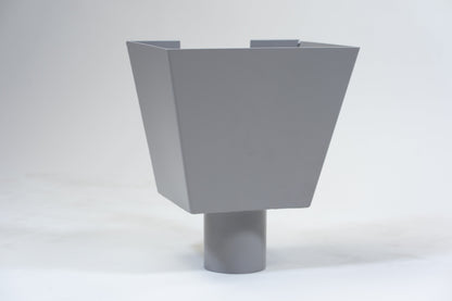 Aluminium Vergaarbak Vierkant 200x250 Ø80mm Grijs